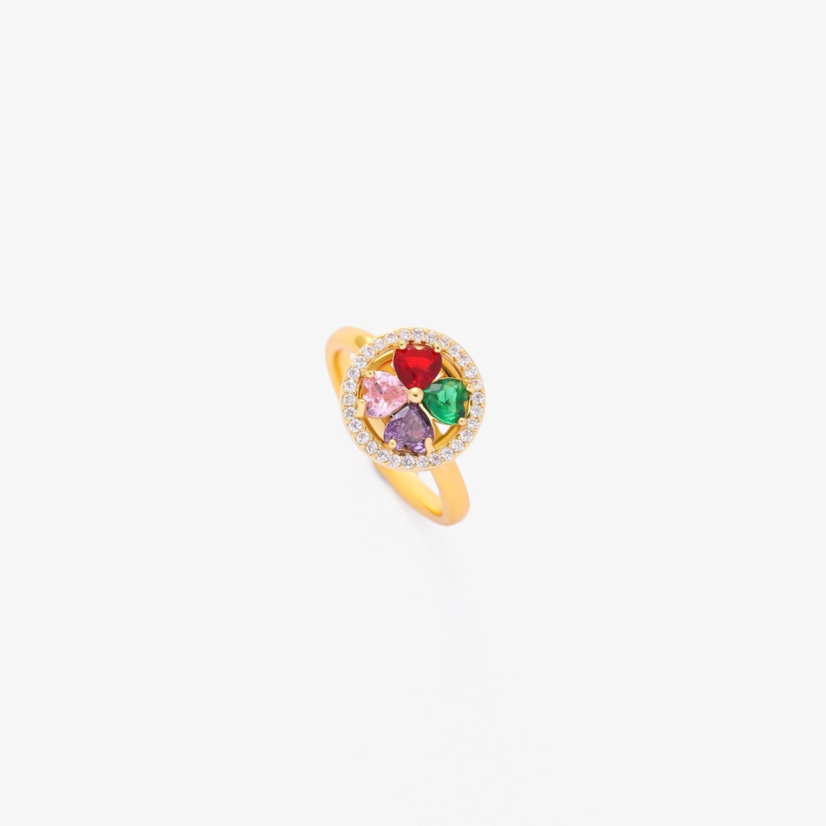 Pierścionek Colorwave Hearts obrotowy | Złoto