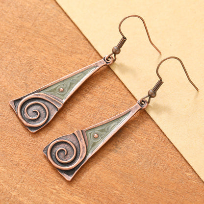Kolczyki Tribal Swirl miedziane