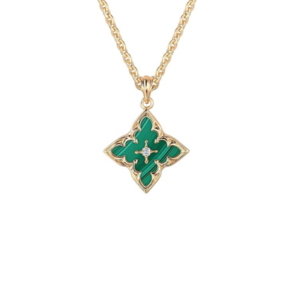 Naszyjnik szmaragdowy Clover | Złoto