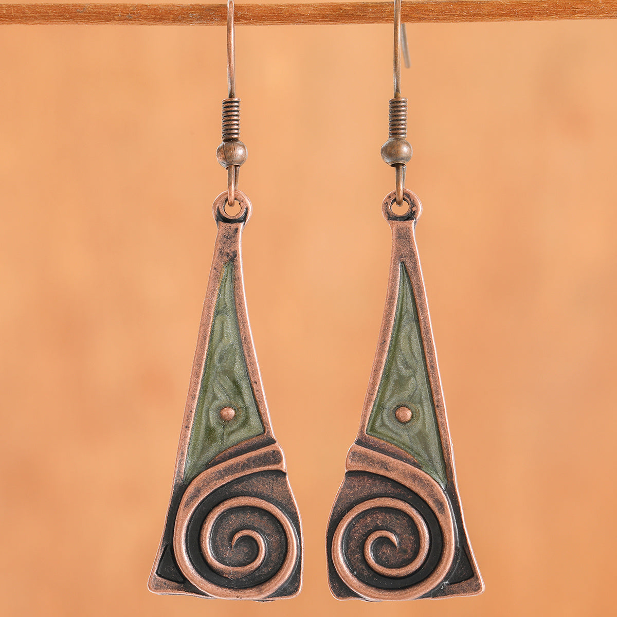 Kolczyki Tribal Swirl miedziane