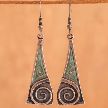 Kolczyki Tribal Swirl miedziane