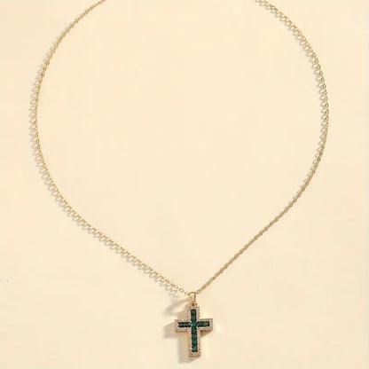 Naszyjnik Solene szmaragdowy Cross | Złoto